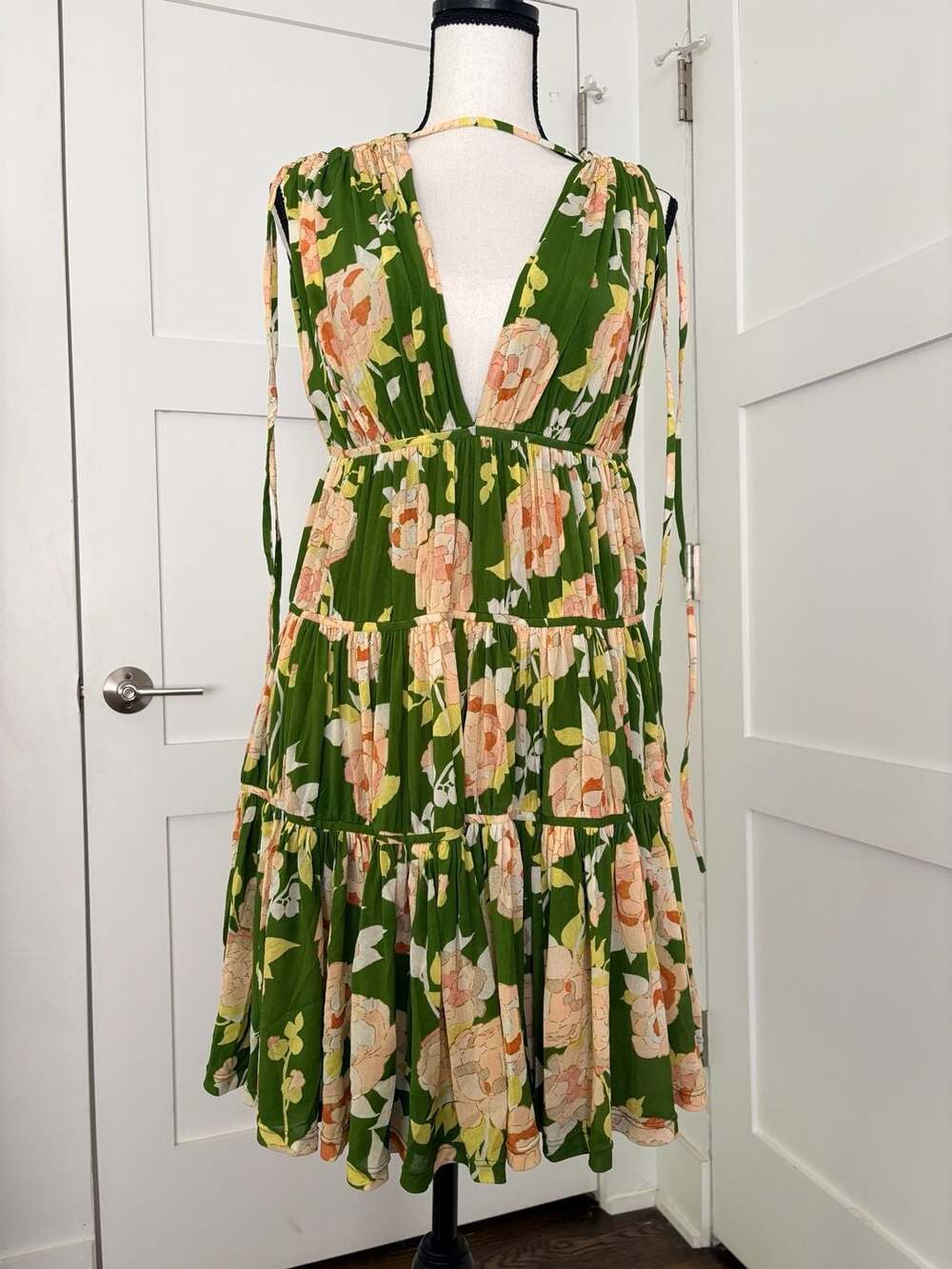 Rebecca Taylor Floral Tiered Mesh Mini Romantic Summer Dress Size Small